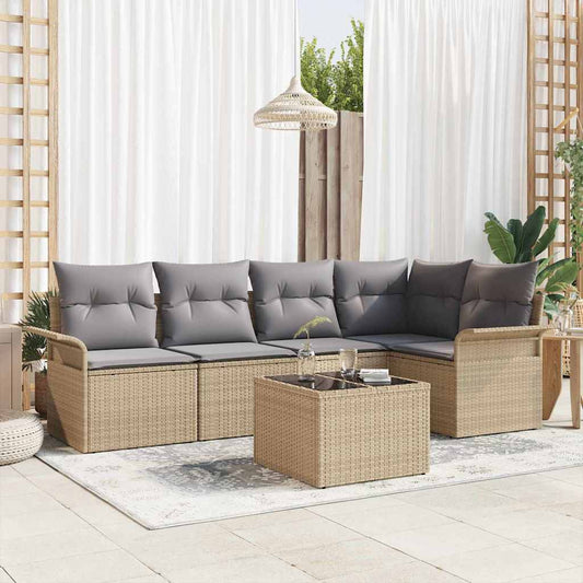 Sada zahradních pohovek 6 pcs 242.5 x 132.5 x 85 cm Poly ratan