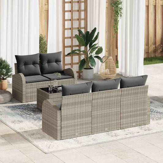 Sada zahradních pohovek 6 pcs Světle šedá 55 x 55 x 37 cm