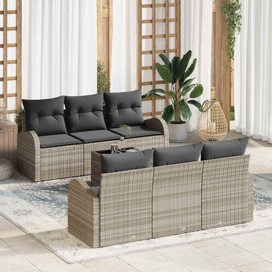 Sada zahradních pohovek 7 pcs Světle šedá 55 x 55 x 37 cm