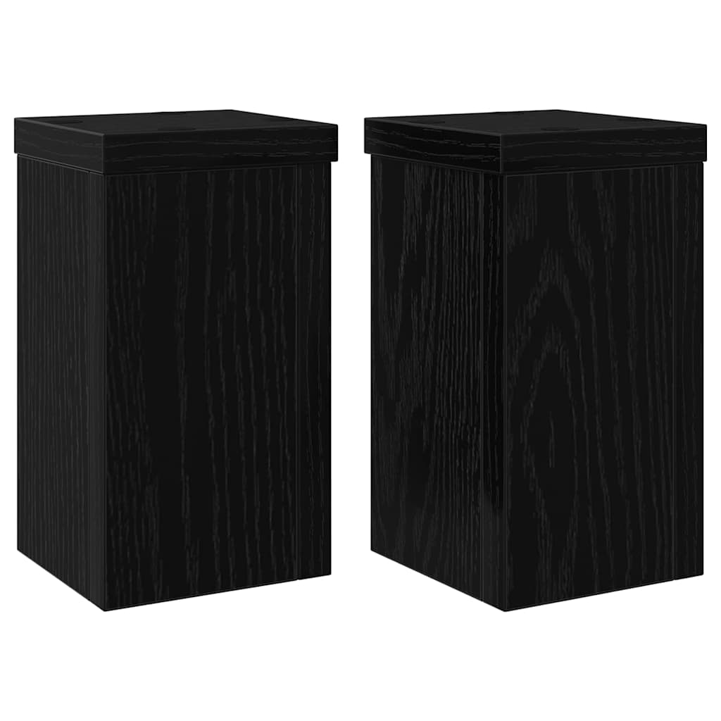 Stojan na rostliny 2 pcs Černý dub 10 x 10 x 18 cm