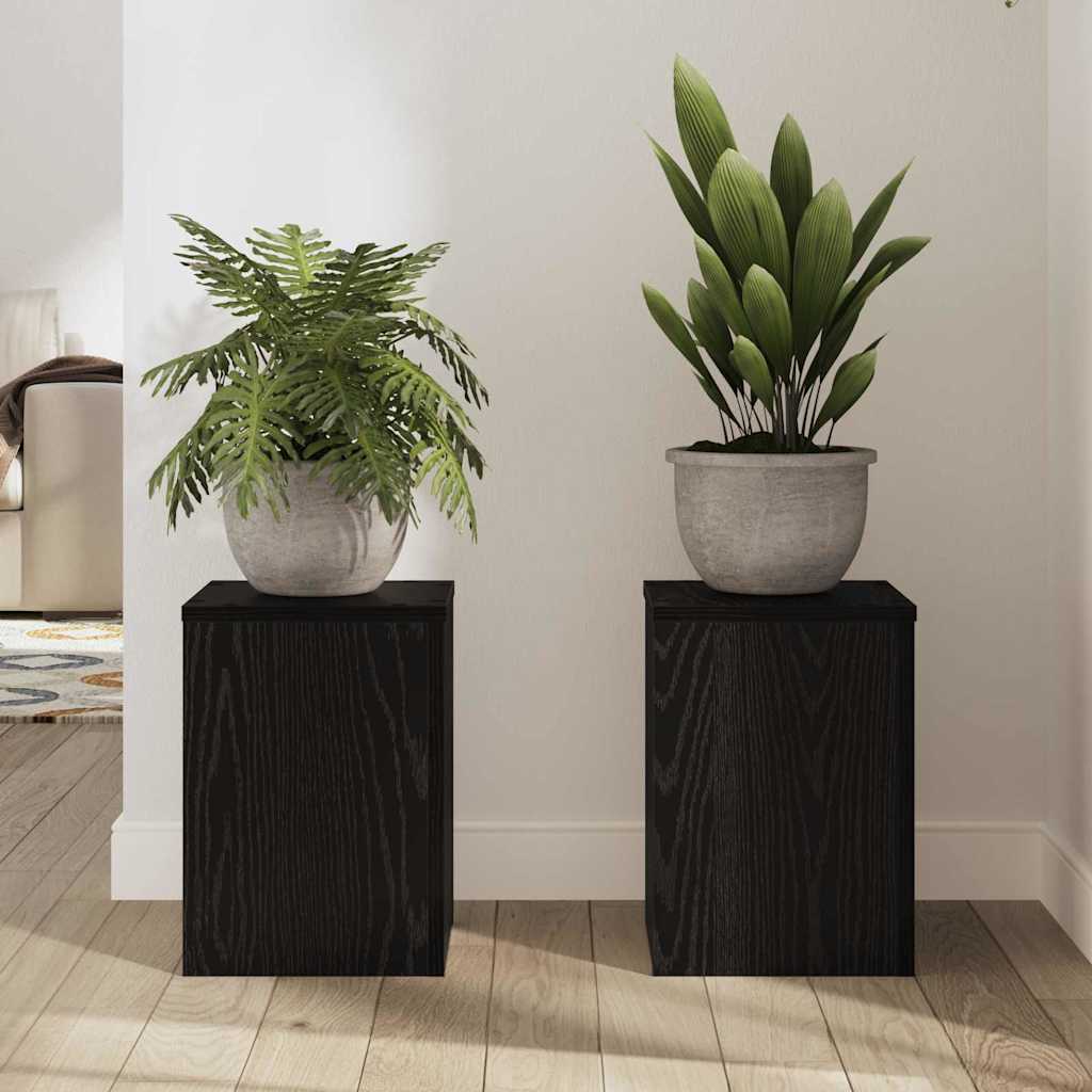 Stojan na rostliny 2 pcs Černý dub 25 x 25 x 35 cm
