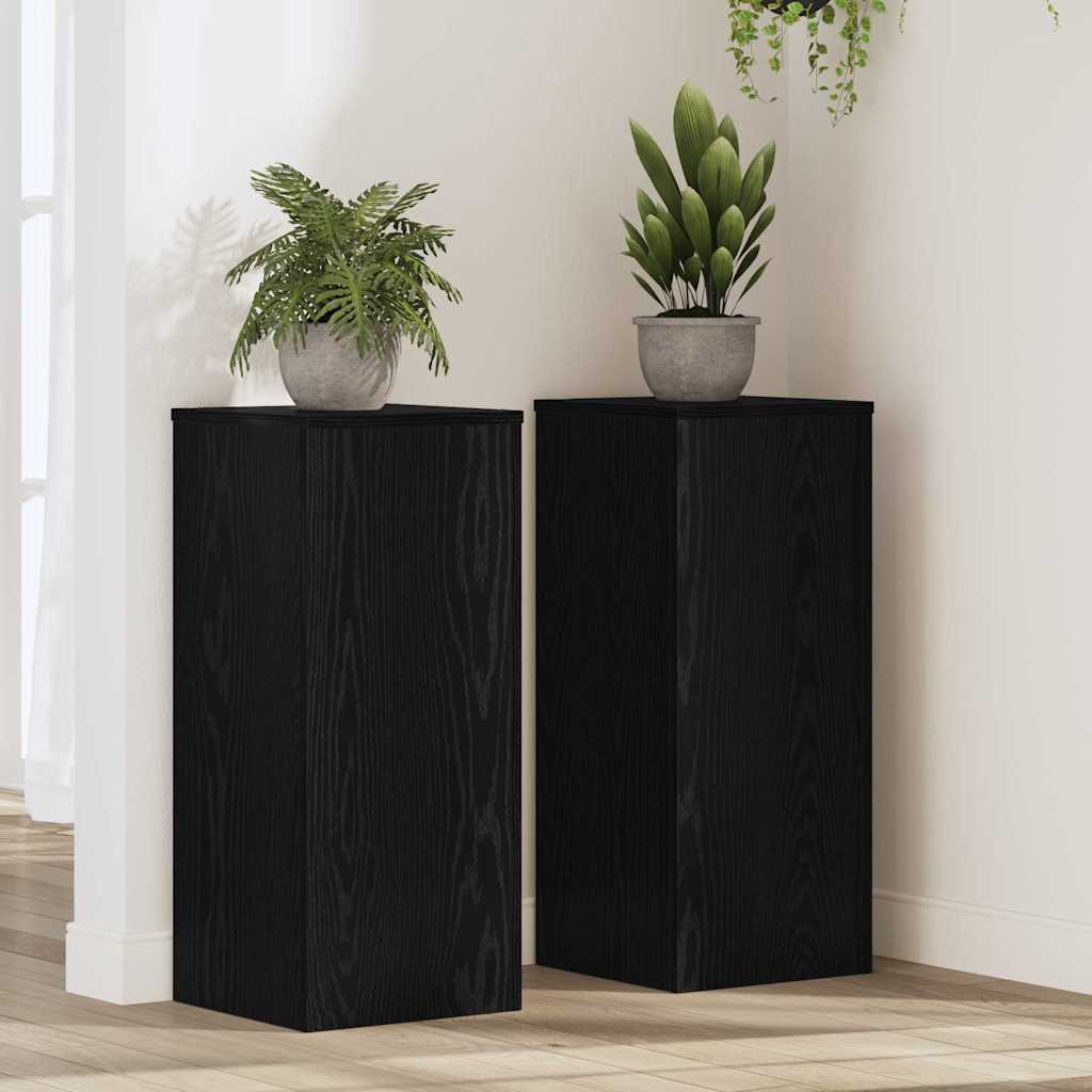 Stojan na rostliny 2 pcs Černý dub 30 x 30 x 70 cm