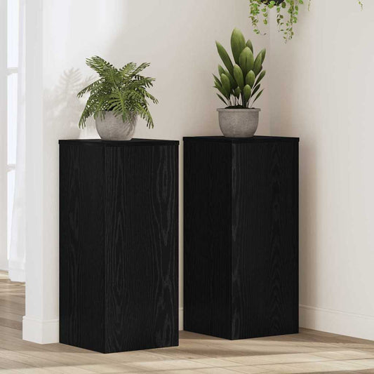 Stojan na rostliny 2 pcs Černý dub 30 x 30 x 70 cm