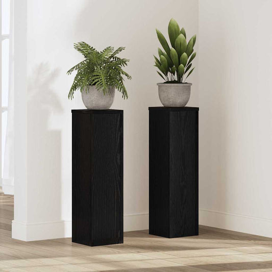 Stojan na rostliny 2 pcs Černý dub 17 x 17 x 60 cm