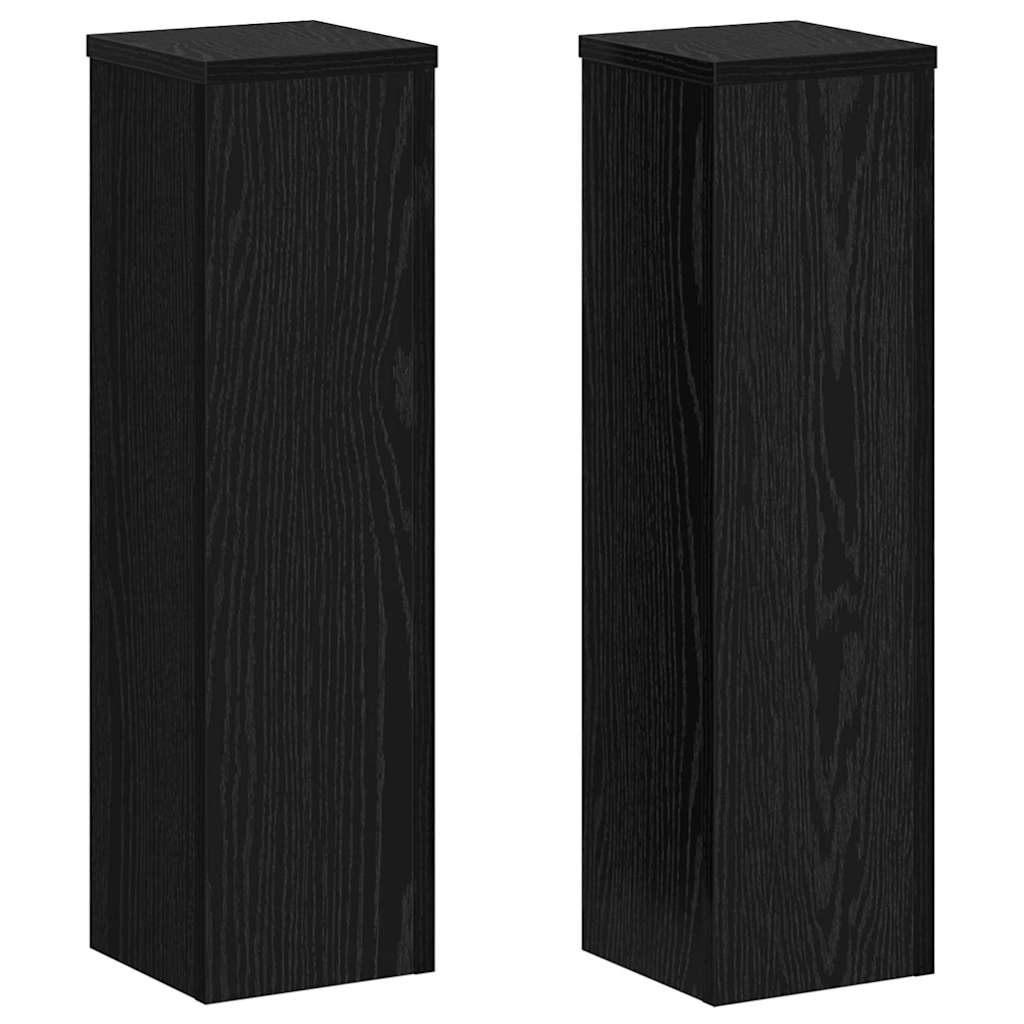 Stojan na rostliny 2 pcs Černý dub 17 x 17 x 60 cm