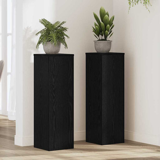 Stojan na rostliny 2 pcs Černý dub 25 x 25 x 80 cm