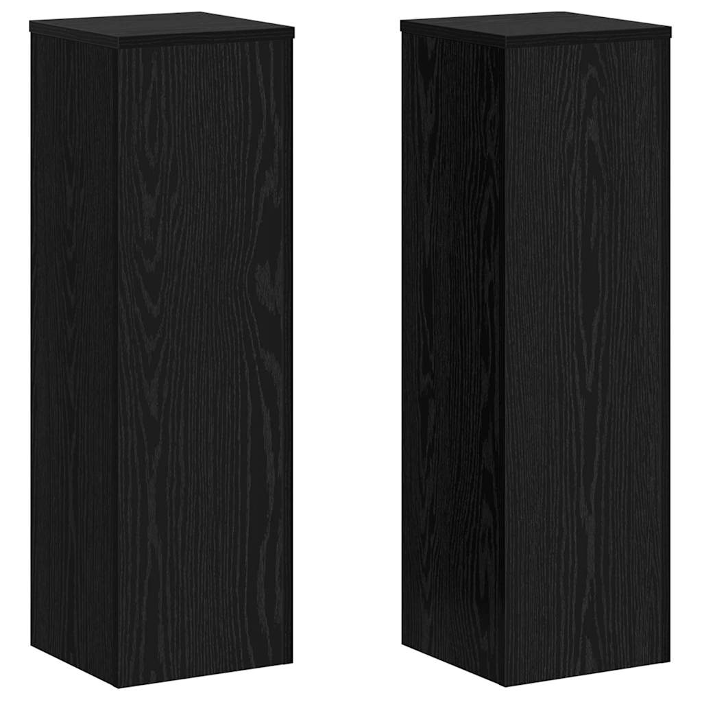 Stojan na rostliny 2 pcs Černý dub 25 x 25 x 80 cm