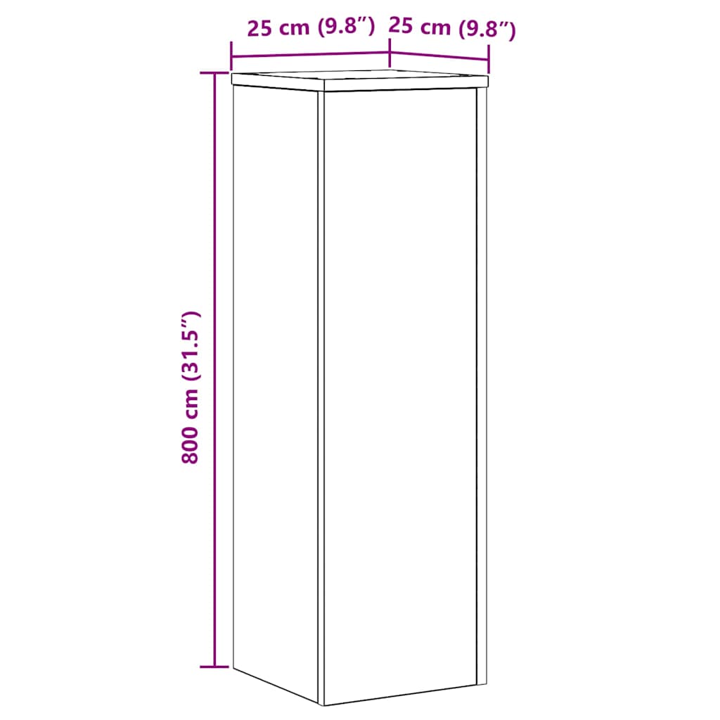 Stojan na rostliny 2 pcs Černý dub 25 x 25 x 80 cm