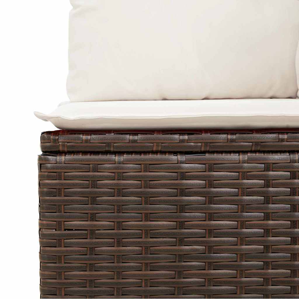 Sada zahradních pohovek 7 pcs Hnědá a krémová 289 x 154 x 85 cm