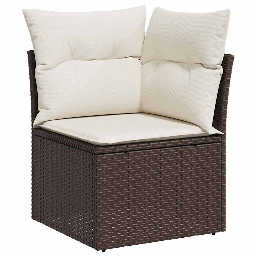 Sada zahradních pohovek 7 pcs Hnědá a krémová 289 x 154 x 85 cm