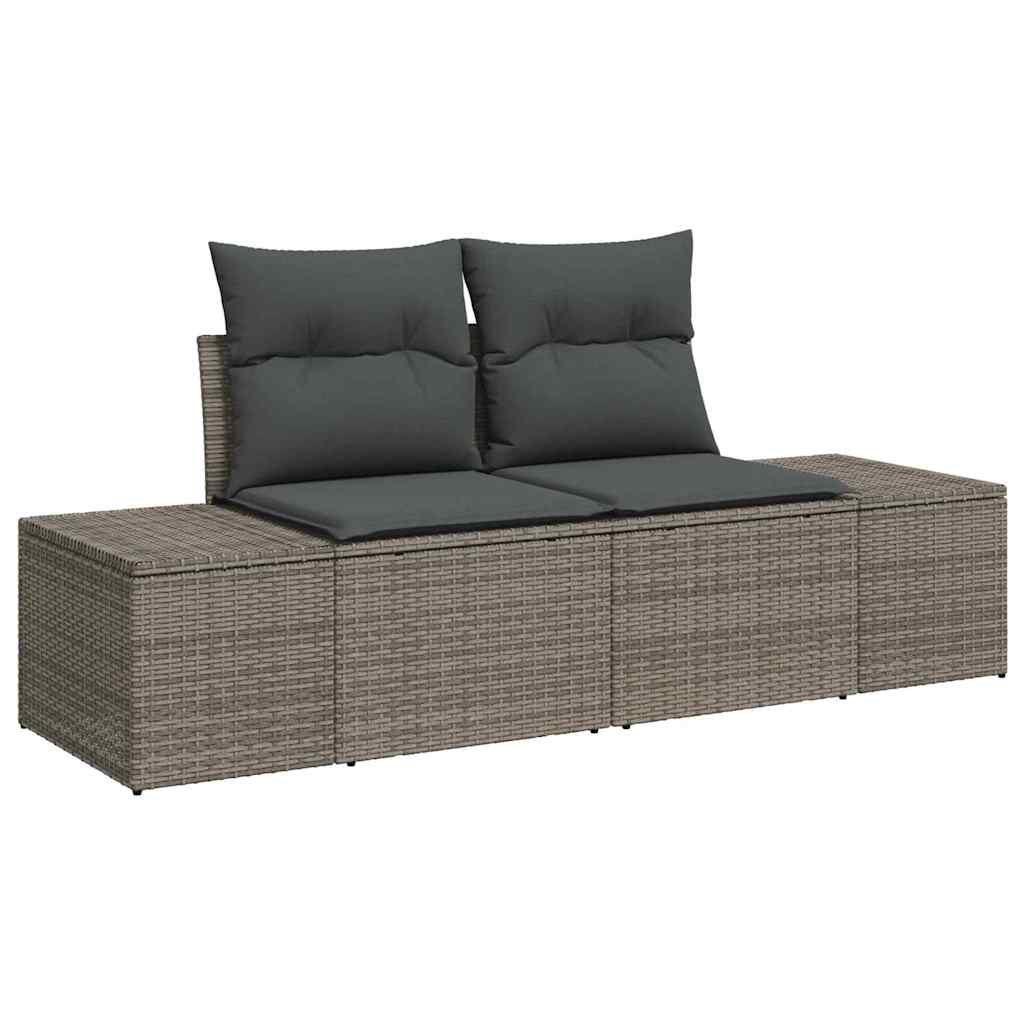 Sada zahradních pohovek 7 pcs Šedá 289 x 154 x 85 cm Poly ratan