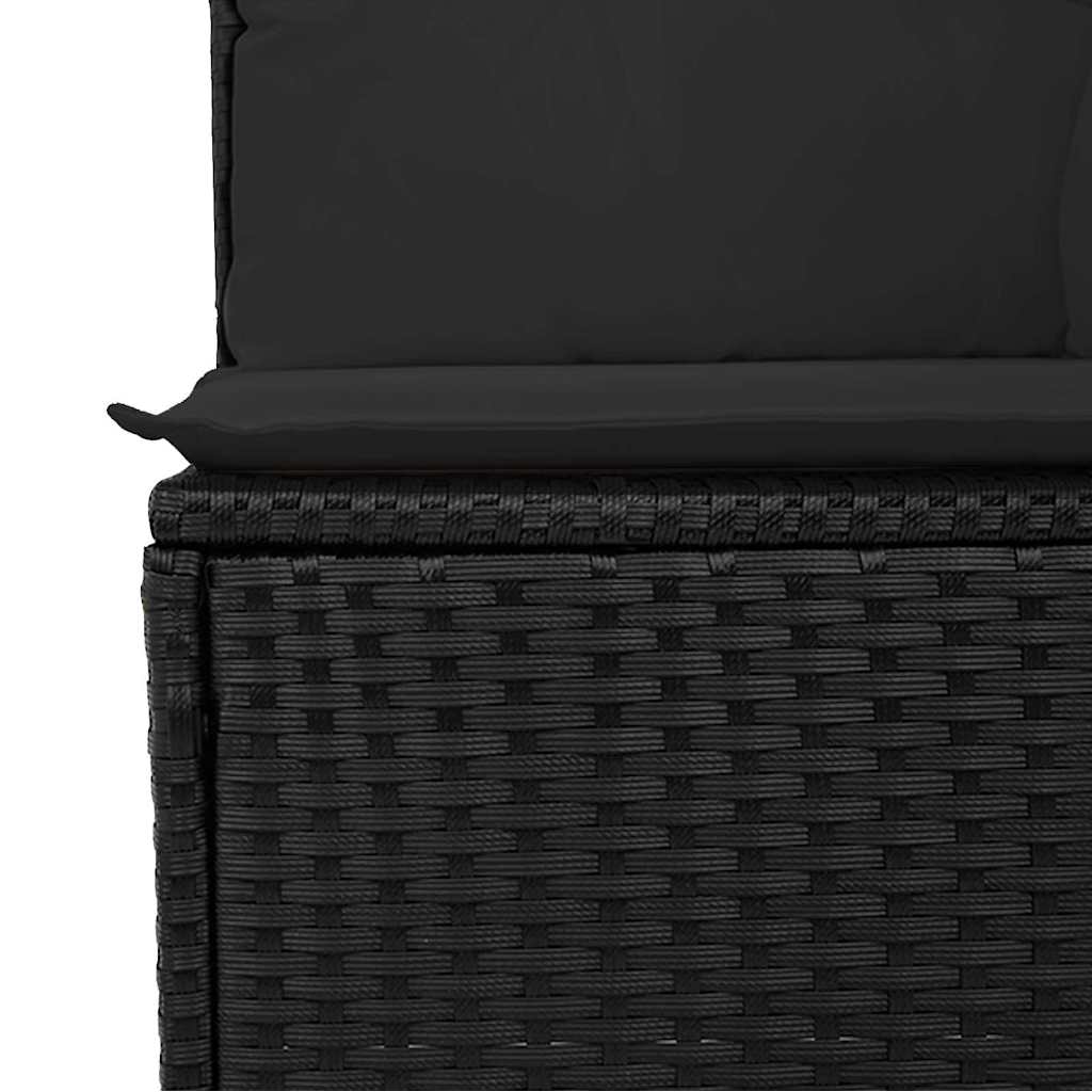 Sada zahradních pohovek 7 pcs Černá 289 x 154 x 85 cm
