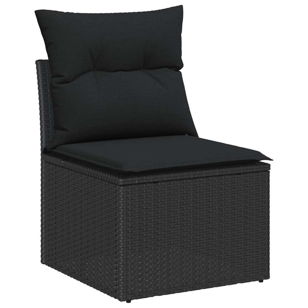 Sada zahradních pohovek 7 pcs Černá 289 x 154 x 85 cm