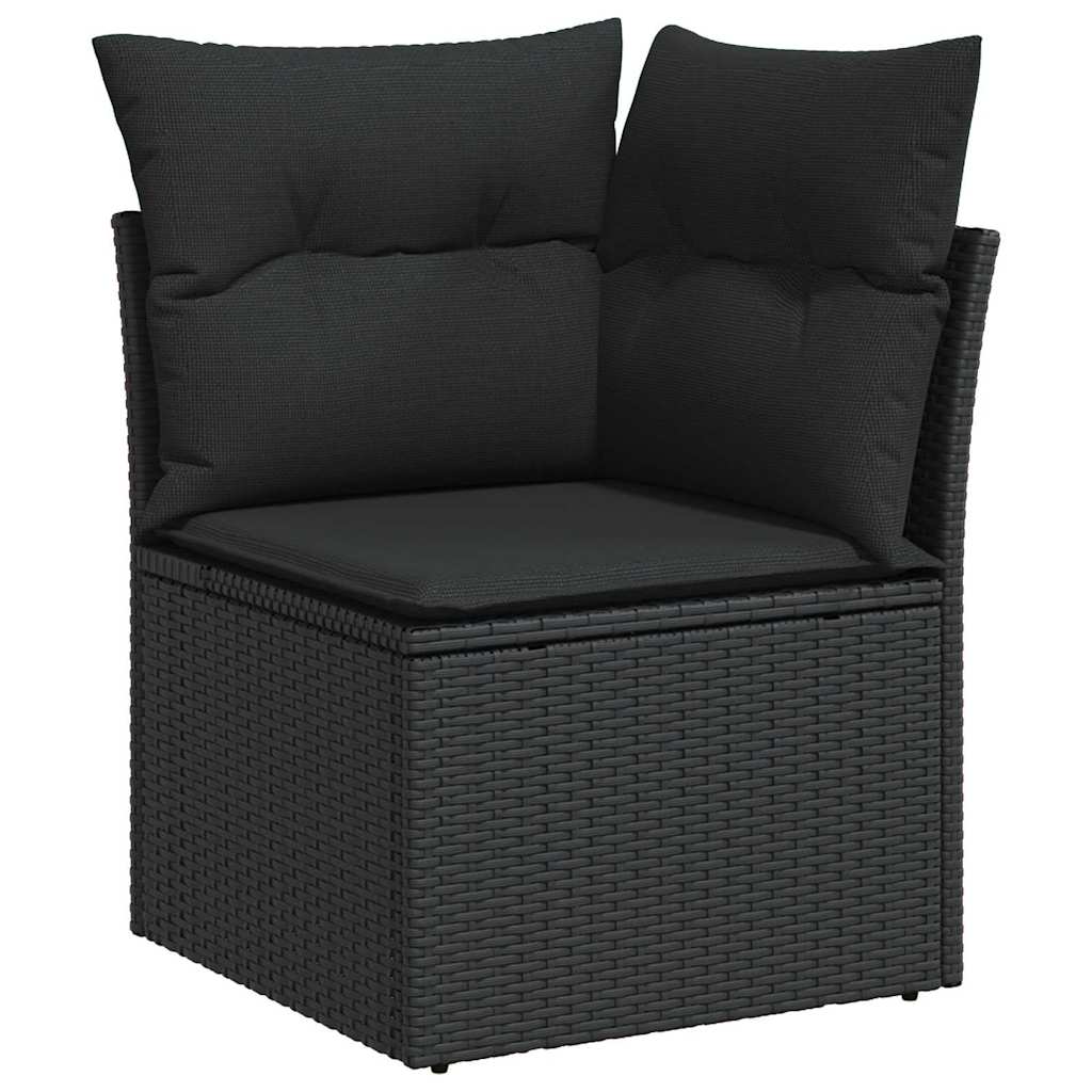 Sada zahradních pohovek 7 pcs Černá 289 x 154 x 85 cm