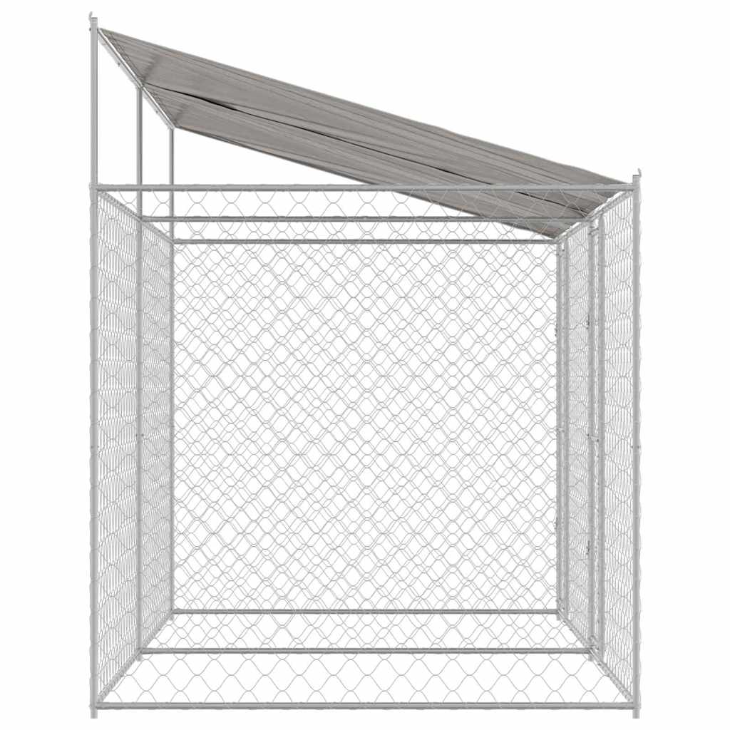 Klec pro psa Stříbrná 400 x 200 x 256 cm Pozinkovaná ocel