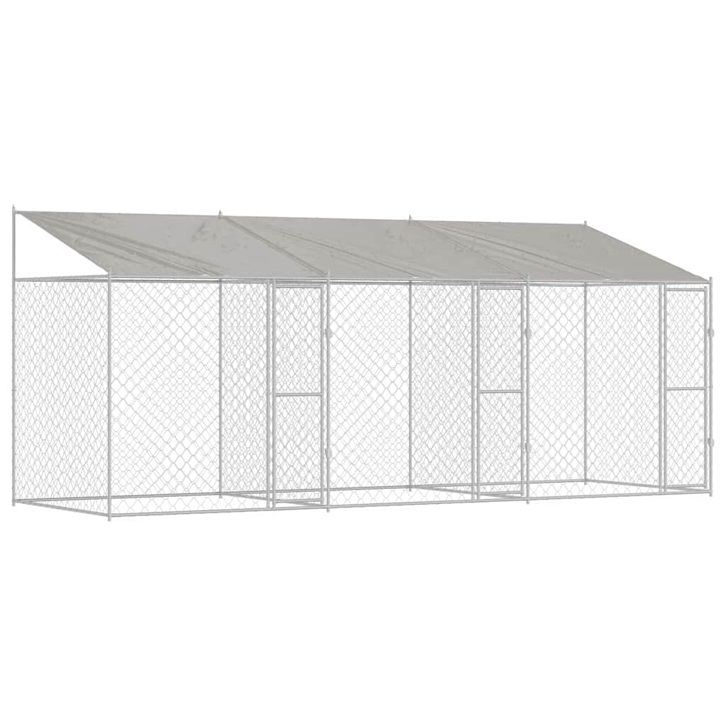 Klec pro psa Stříbrná 600 x 200 x 256 cm Pozinkovaná ocel