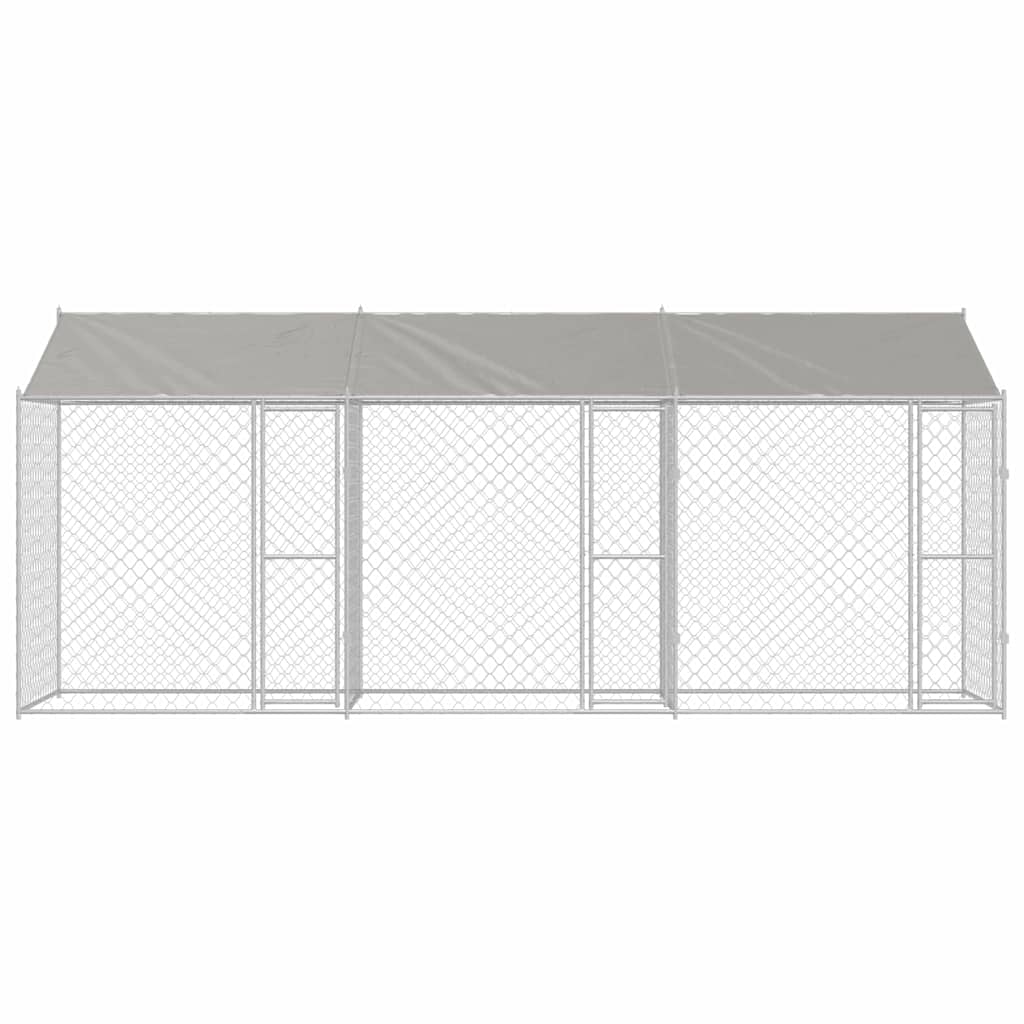 Klec pro psa Stříbrná 600 x 200 x 256 cm Pozinkovaná ocel