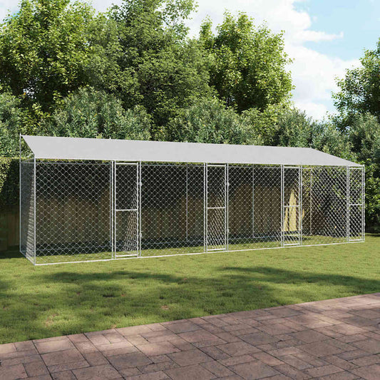 Klec pro psa Stříbrná 800 x 200 x 256 cm Pozinkovaná ocel