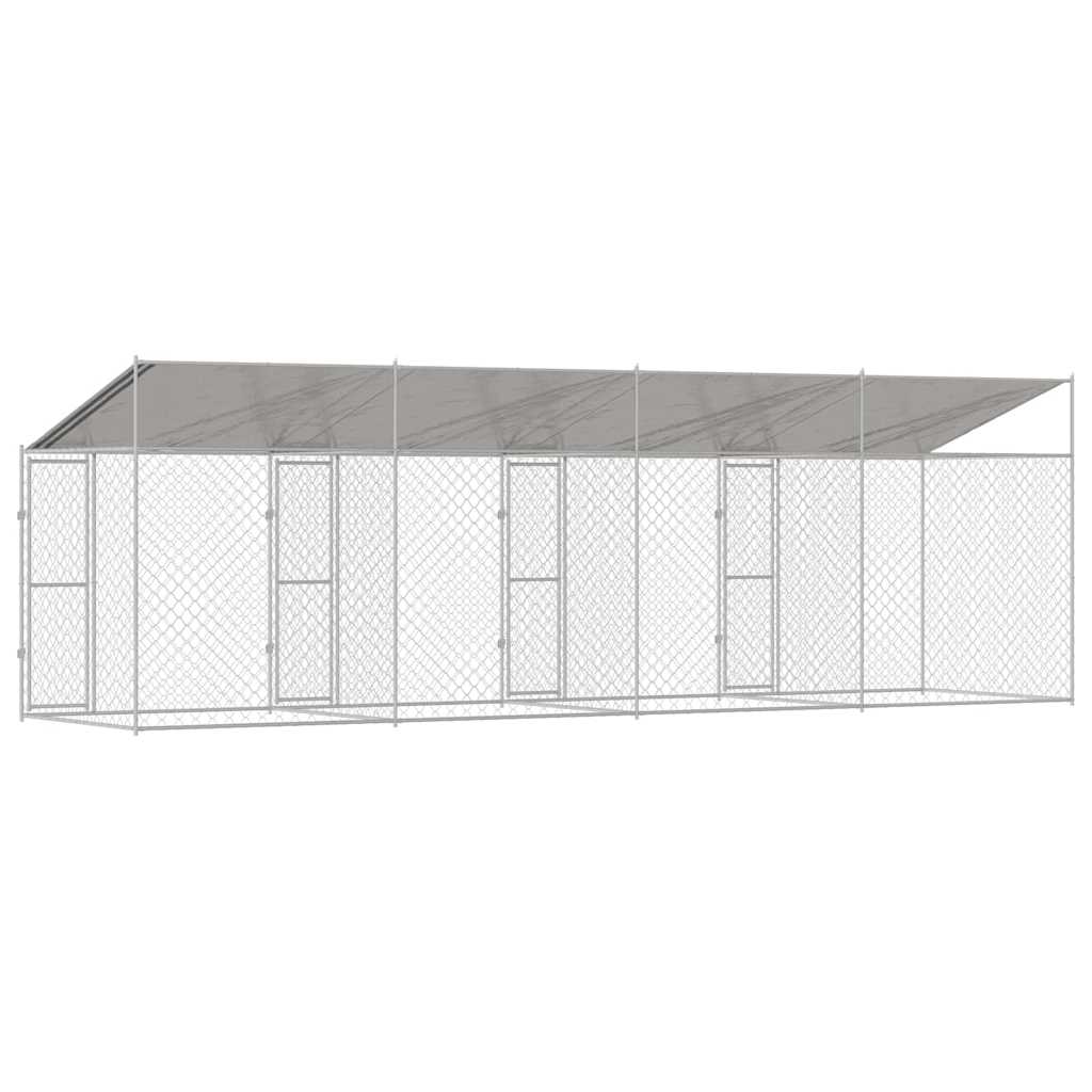 Klec pro psa Stříbrná 800 x 200 x 256 cm Pozinkovaná ocel