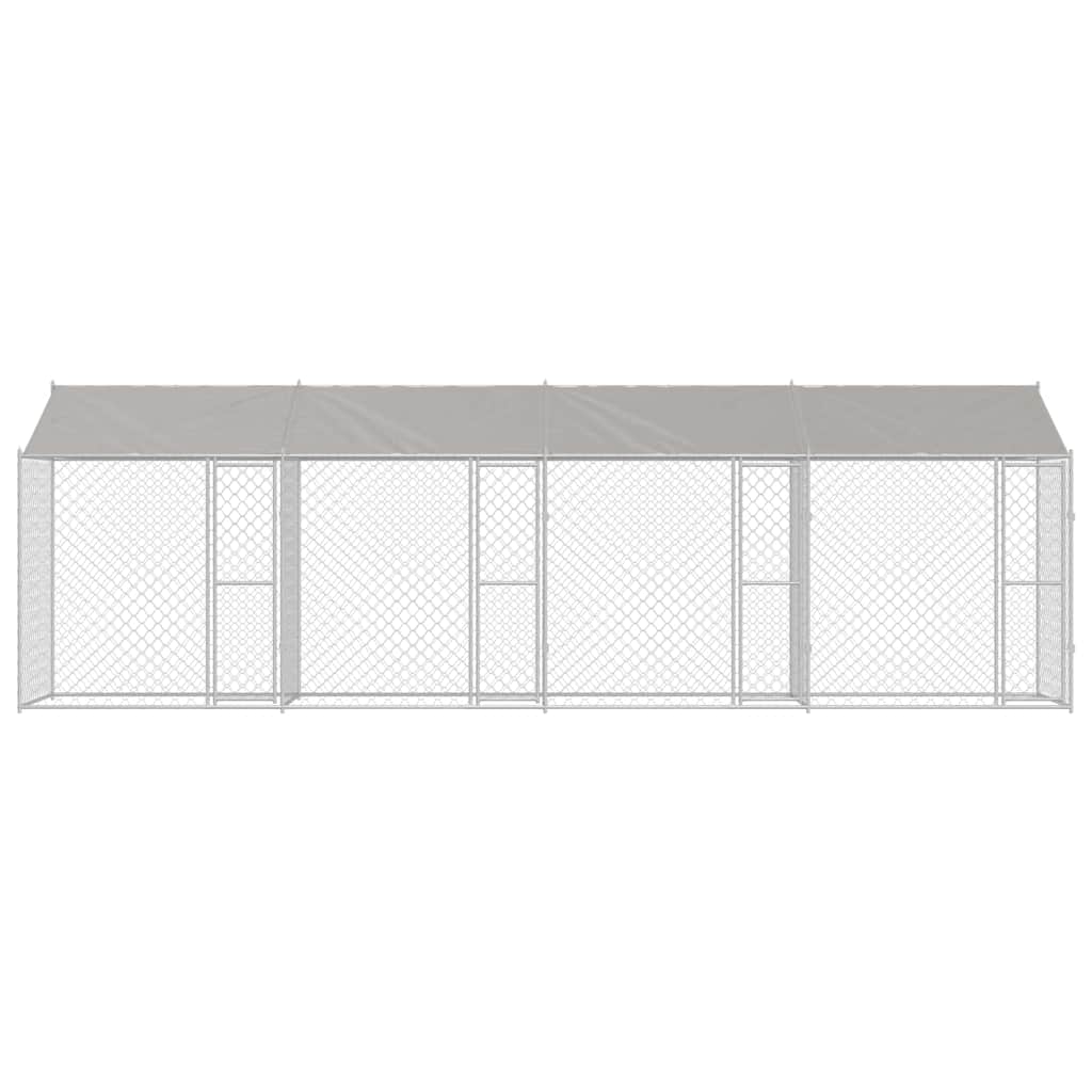 Klec pro psa Stříbrná 800 x 200 x 256 cm Pozinkovaná ocel