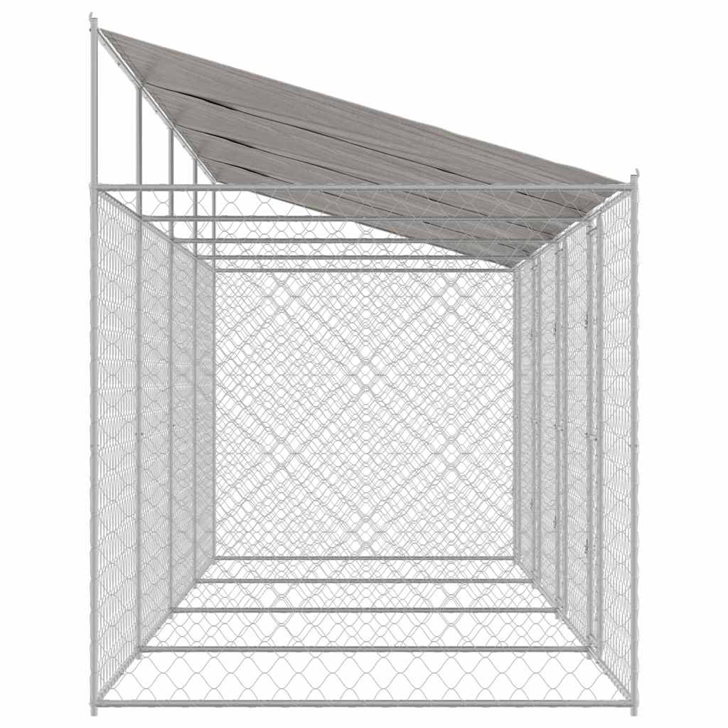 Klec pro psa Stříbrná 800 x 200 x 256 cm Pozinkovaná ocel