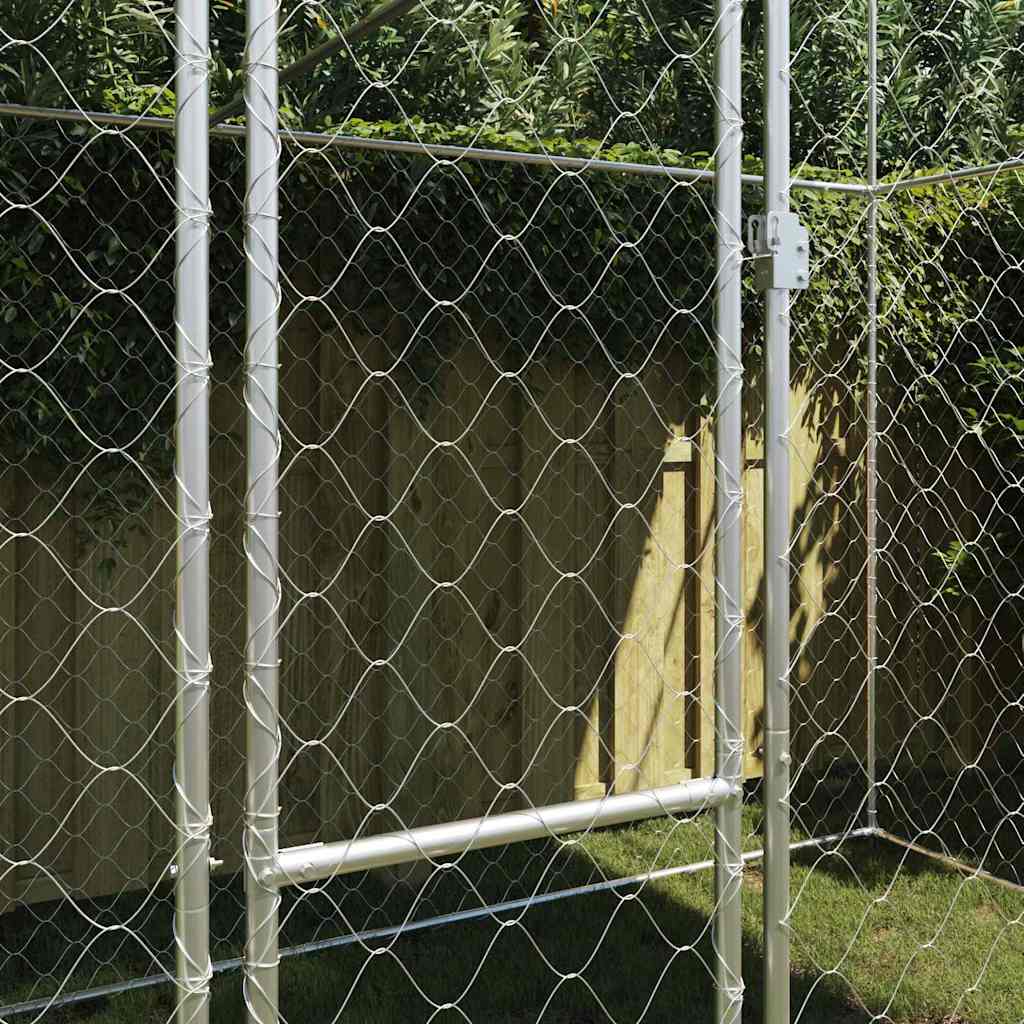 Klec pro psa Stříbrná 400 x 200 x 256 cm Pozinkovaná ocel