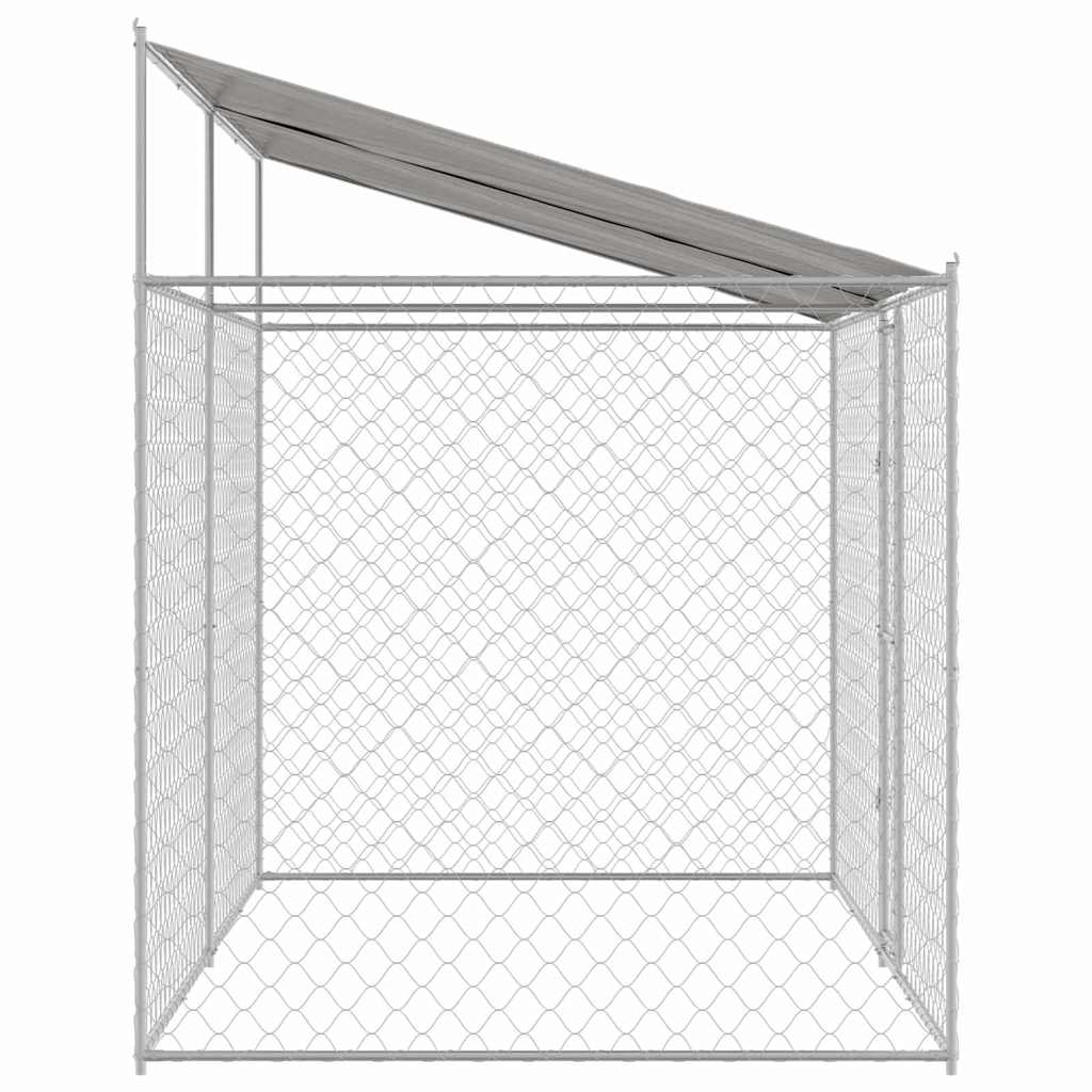 Klec pro psa Stříbrná 400 x 200 x 256 cm Pozinkovaná ocel