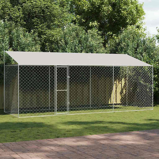 Klec pro psa Stříbrná 600 x 200 x 256 cm Pozinkovaná ocel