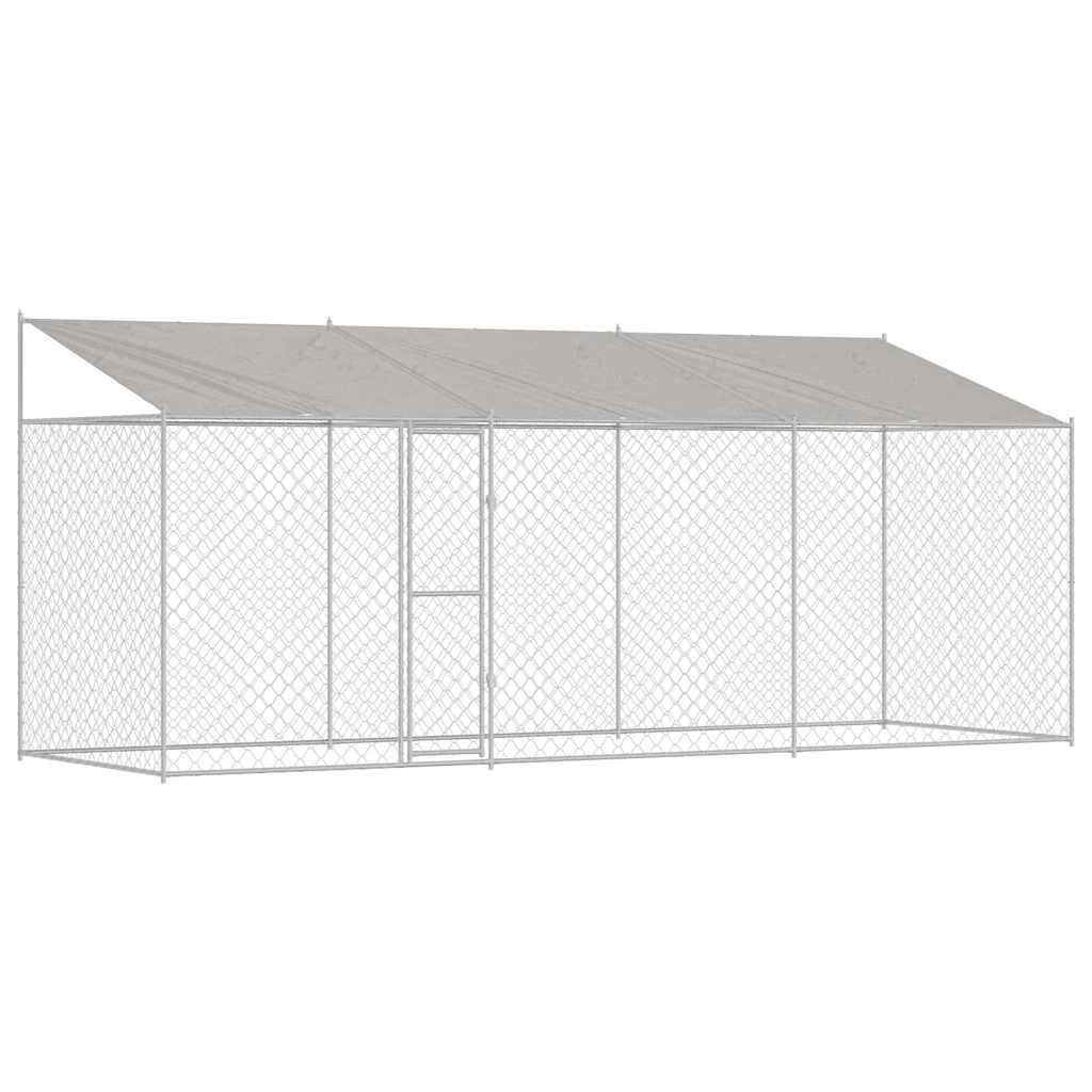 Klec pro psa Stříbrná 600 x 200 x 256 cm Pozinkovaná ocel