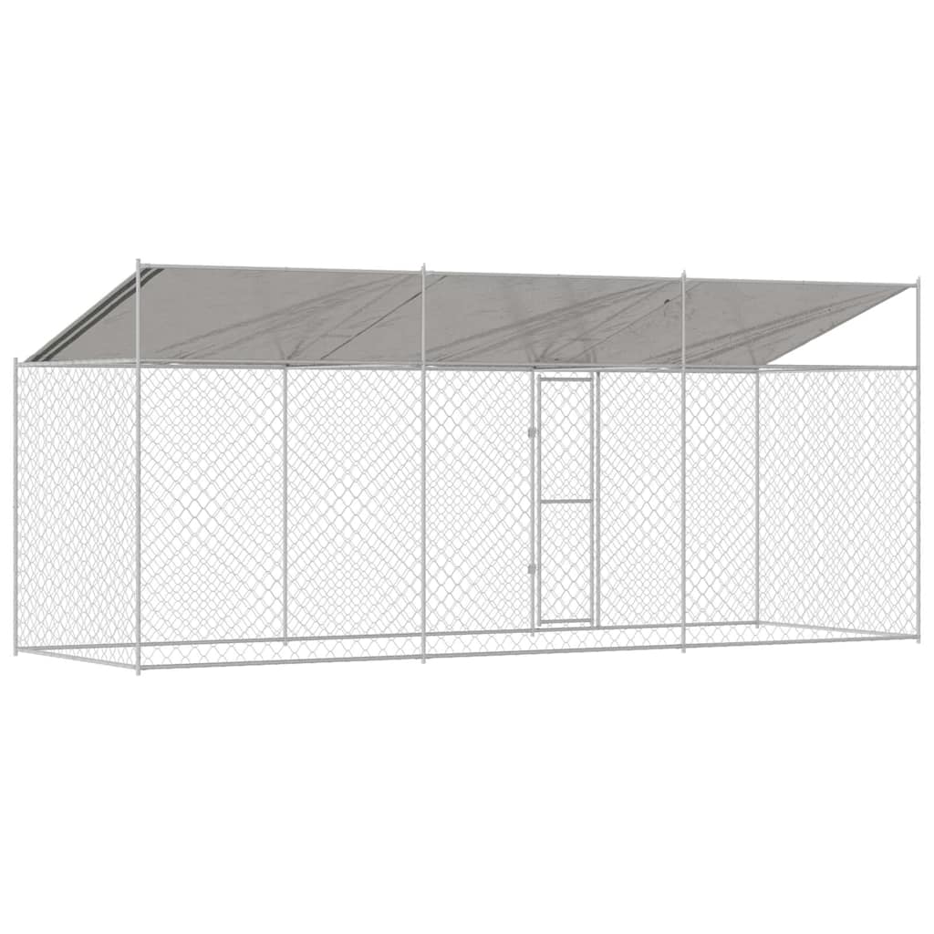 Klec pro psa Stříbrná 600 x 200 x 256 cm Pozinkovaná ocel