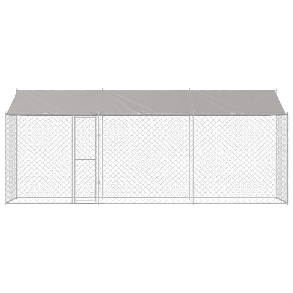 Klec pro psa Stříbrná 600 x 200 x 256 cm Pozinkovaná ocel
