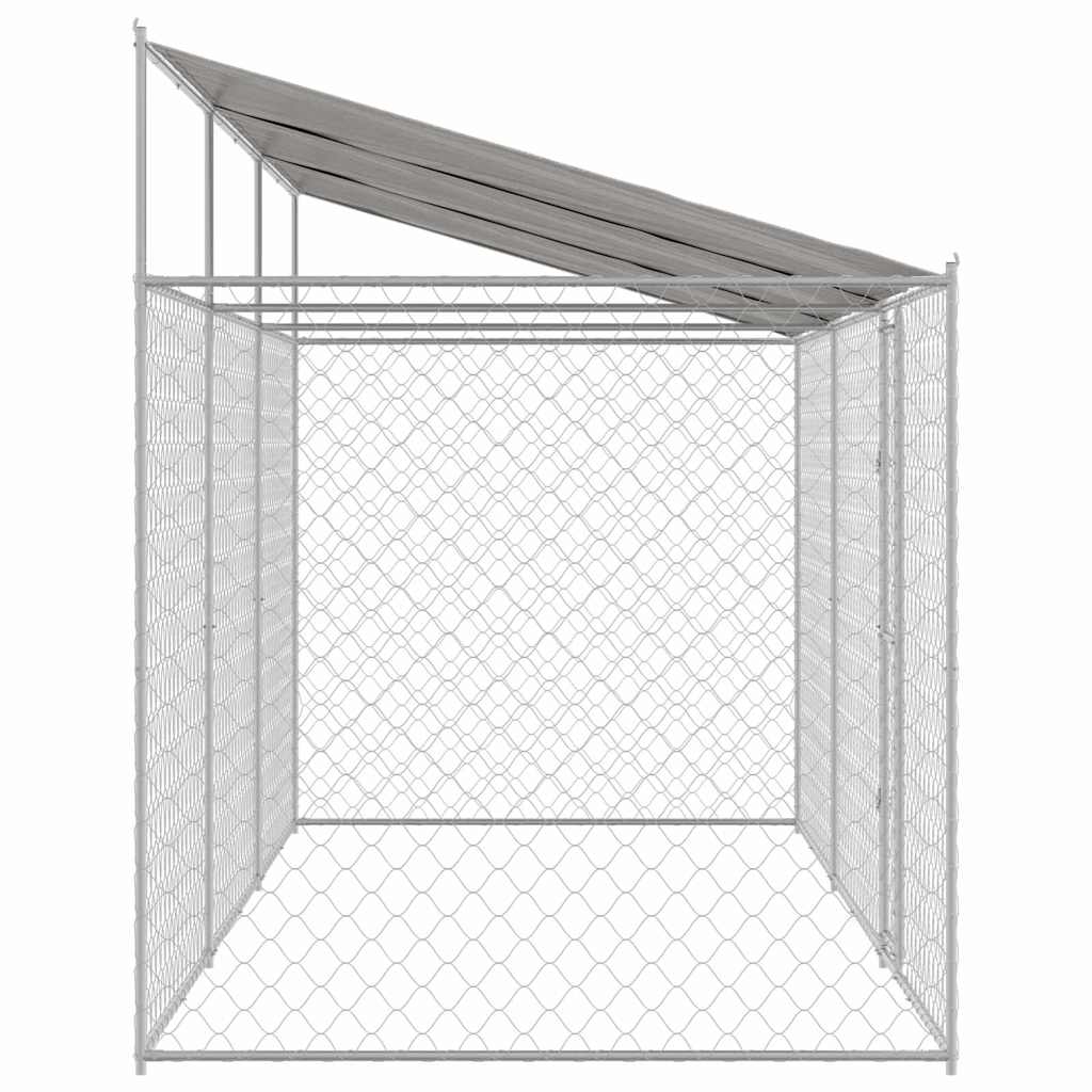 Klec pro psa Stříbrná 600 x 200 x 256 cm Pozinkovaná ocel
