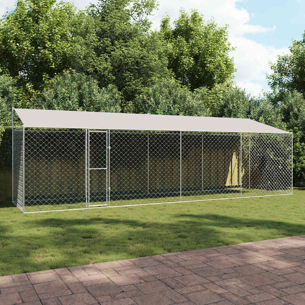 Klec pro psa Stříbrná 800 x 200 x 256 cm Pozinkovaná ocel