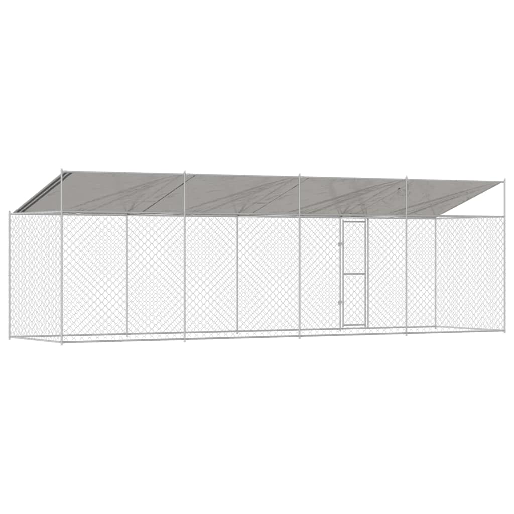 Klec pro psa Stříbrná 800 x 200 x 256 cm Pozinkovaná ocel