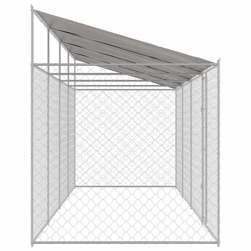 Klec pro psa Stříbrná 800 x 200 x 256 cm Pozinkovaná ocel