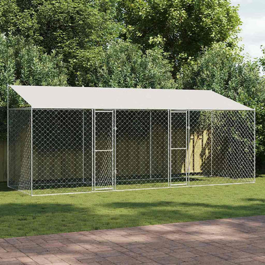Klec pro psa Stříbrná 600 x 200 x 256 cm Pozinkovaná ocel