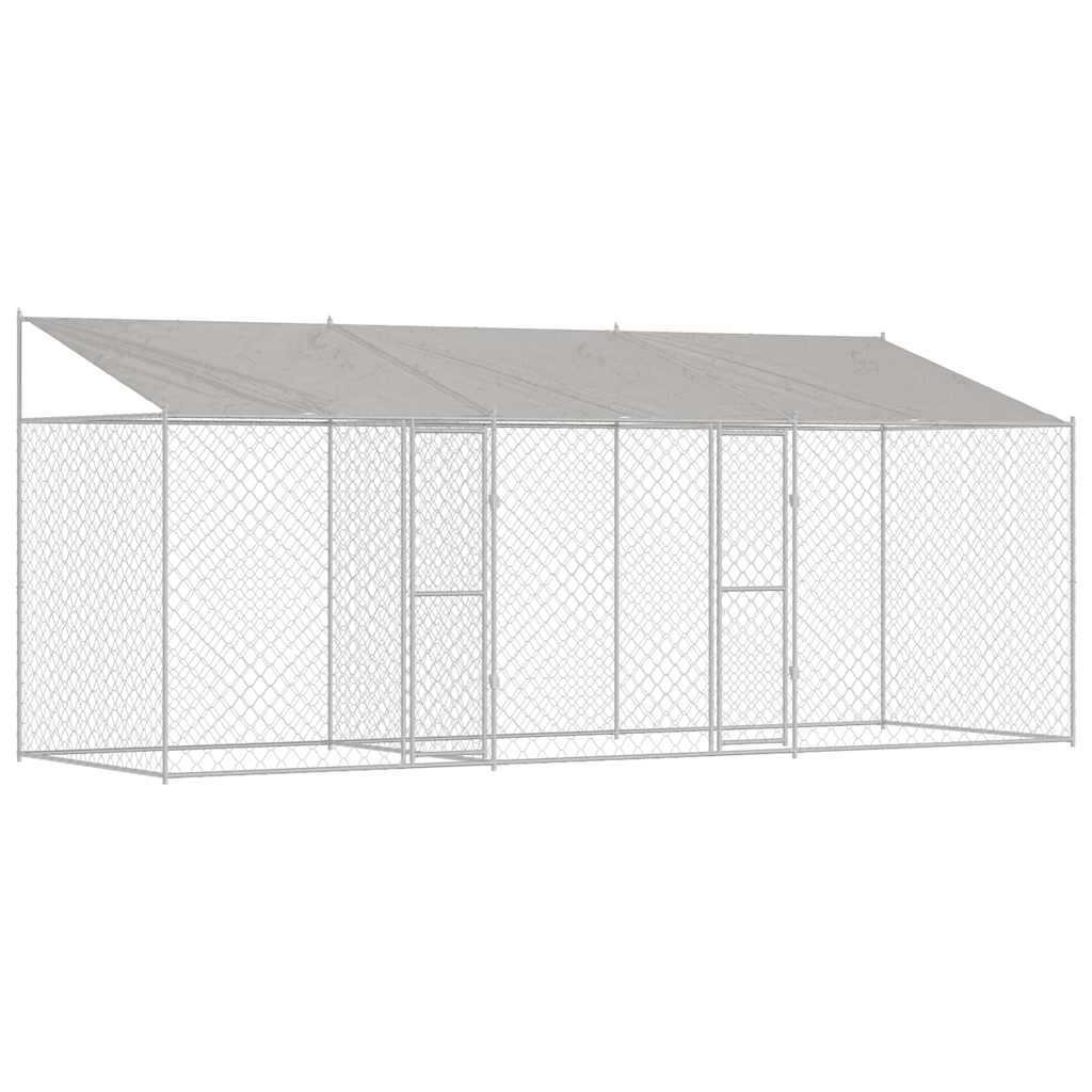 Klec pro psa Stříbrná 600 x 200 x 256 cm Pozinkovaná ocel