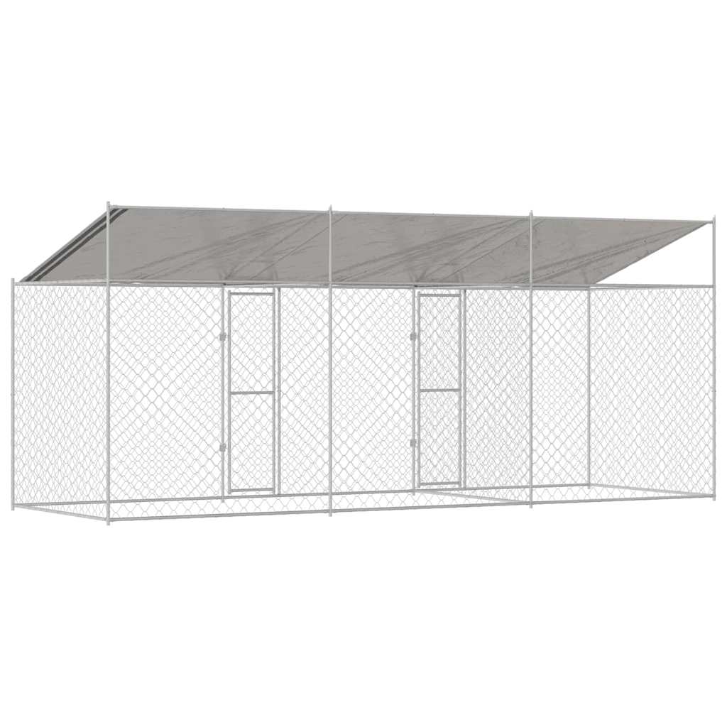 Klec pro psa Stříbrná 600 x 200 x 256 cm Pozinkovaná ocel