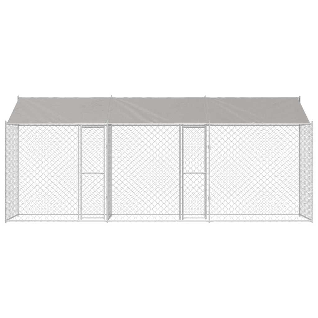 Klec pro psa Stříbrná 600 x 200 x 256 cm Pozinkovaná ocel