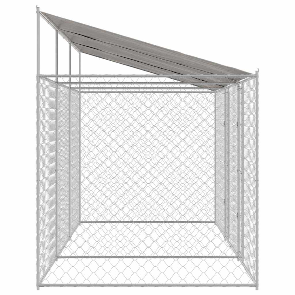 Klec pro psa Stříbrná 600 x 200 x 256 cm Pozinkovaná ocel