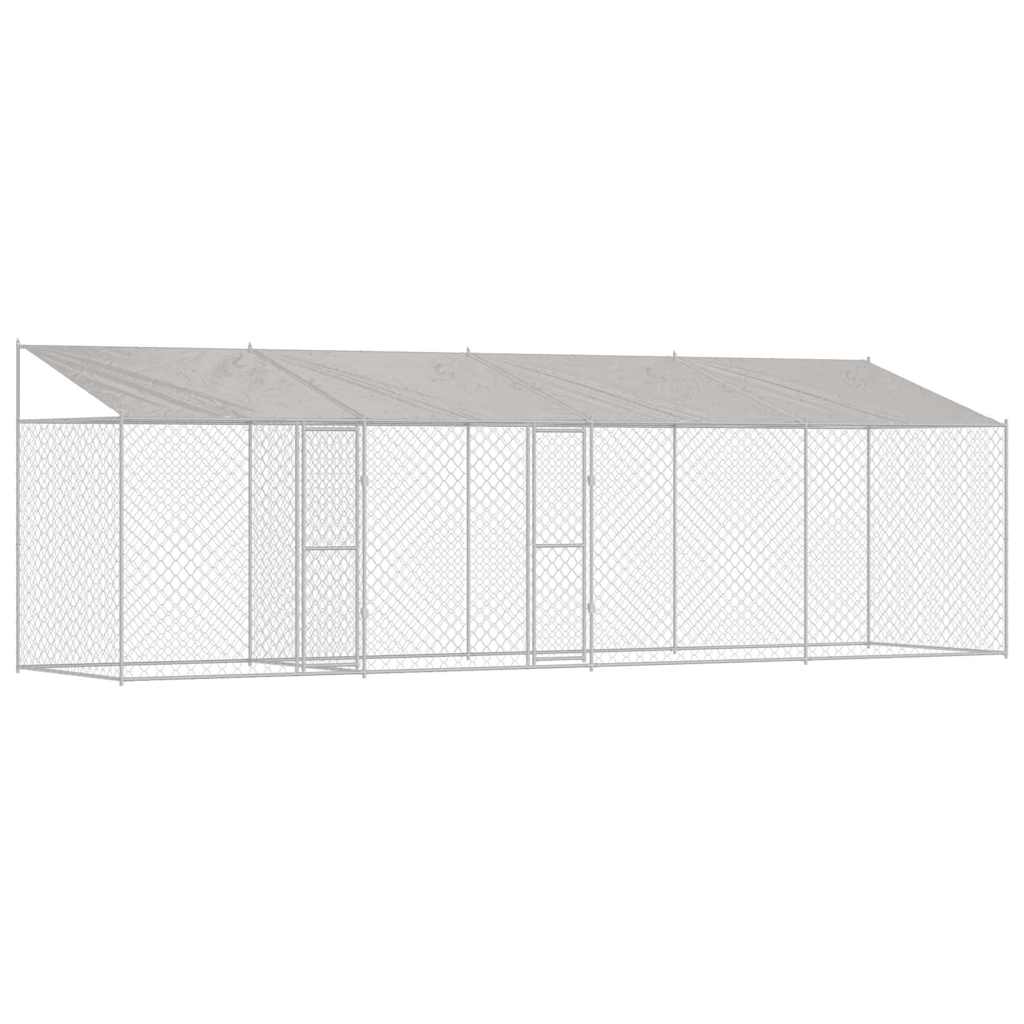 Klec pro psa Stříbrná 800 x 200 x 256 cm Pozinkovaná ocel