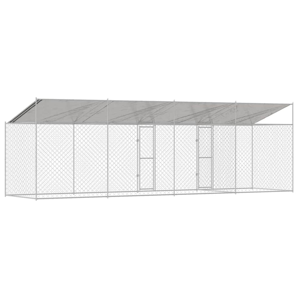 Klec pro psa Stříbrná 800 x 200 x 256 cm Pozinkovaná ocel