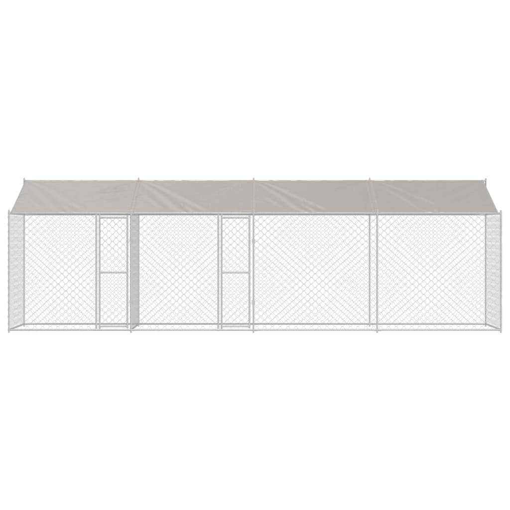 Klec pro psa Stříbrná 800 x 200 x 256 cm Pozinkovaná ocel