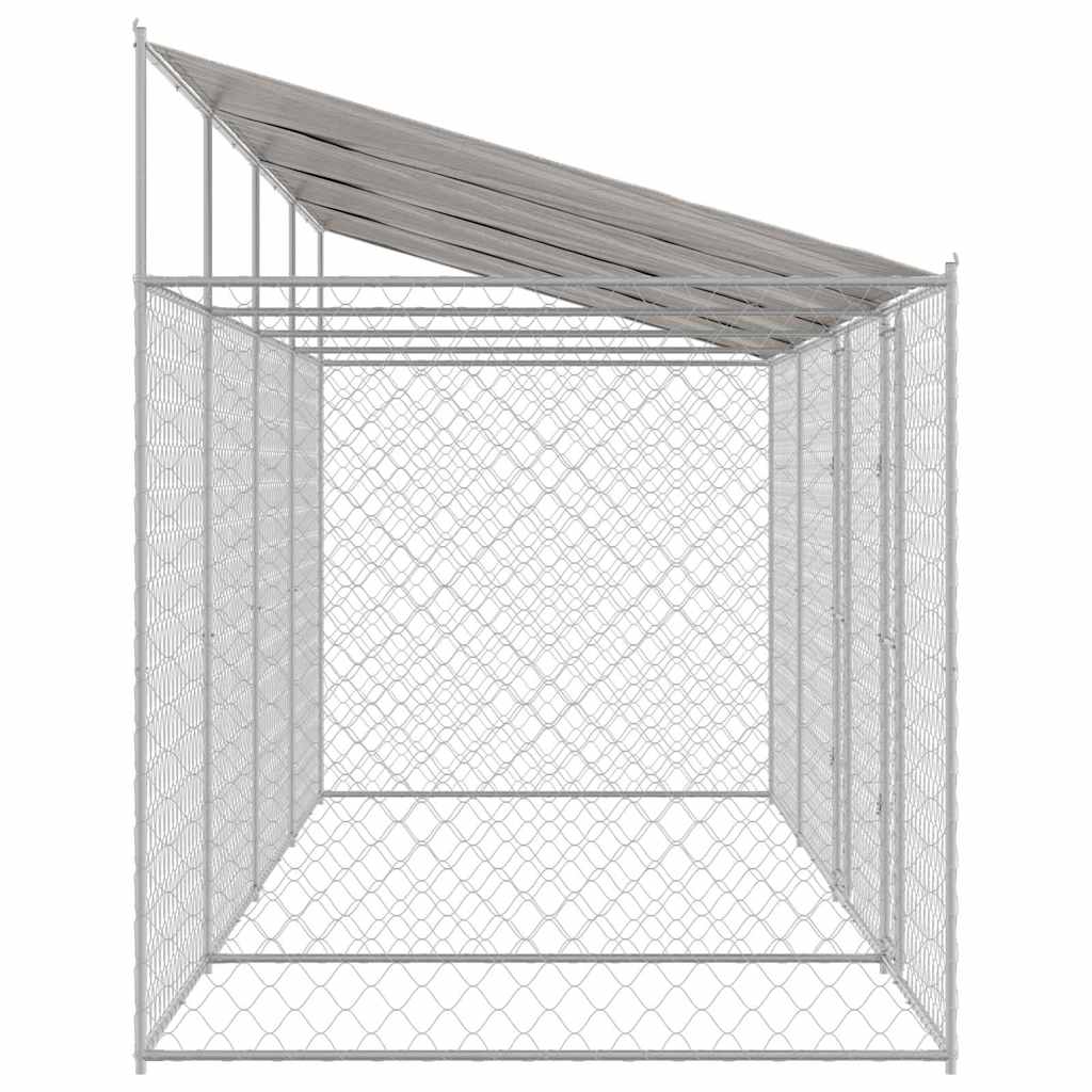 Klec pro psa Stříbrná 800 x 200 x 256 cm Pozinkovaná ocel