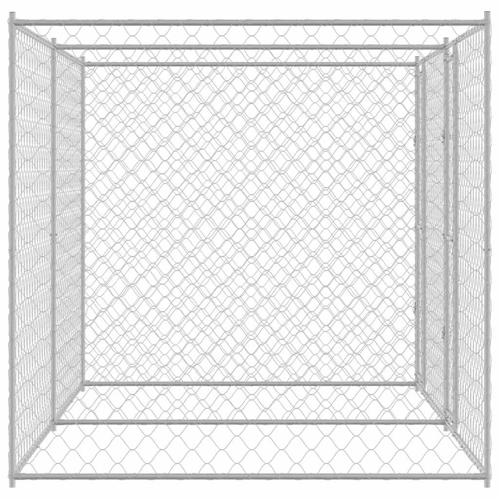 Klec pro psa Stříbrná 400 x 200 x 200 cm Pozinkovaná ocel