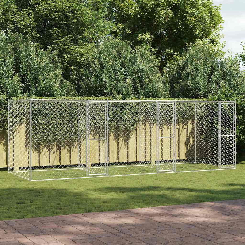 Klec pro psa Stříbrná 600 x 200 x 200 cm Pozinkovaná ocel