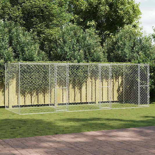 Klec pro psa Stříbrná 600 x 200 x 200 cm Pozinkovaná ocel
