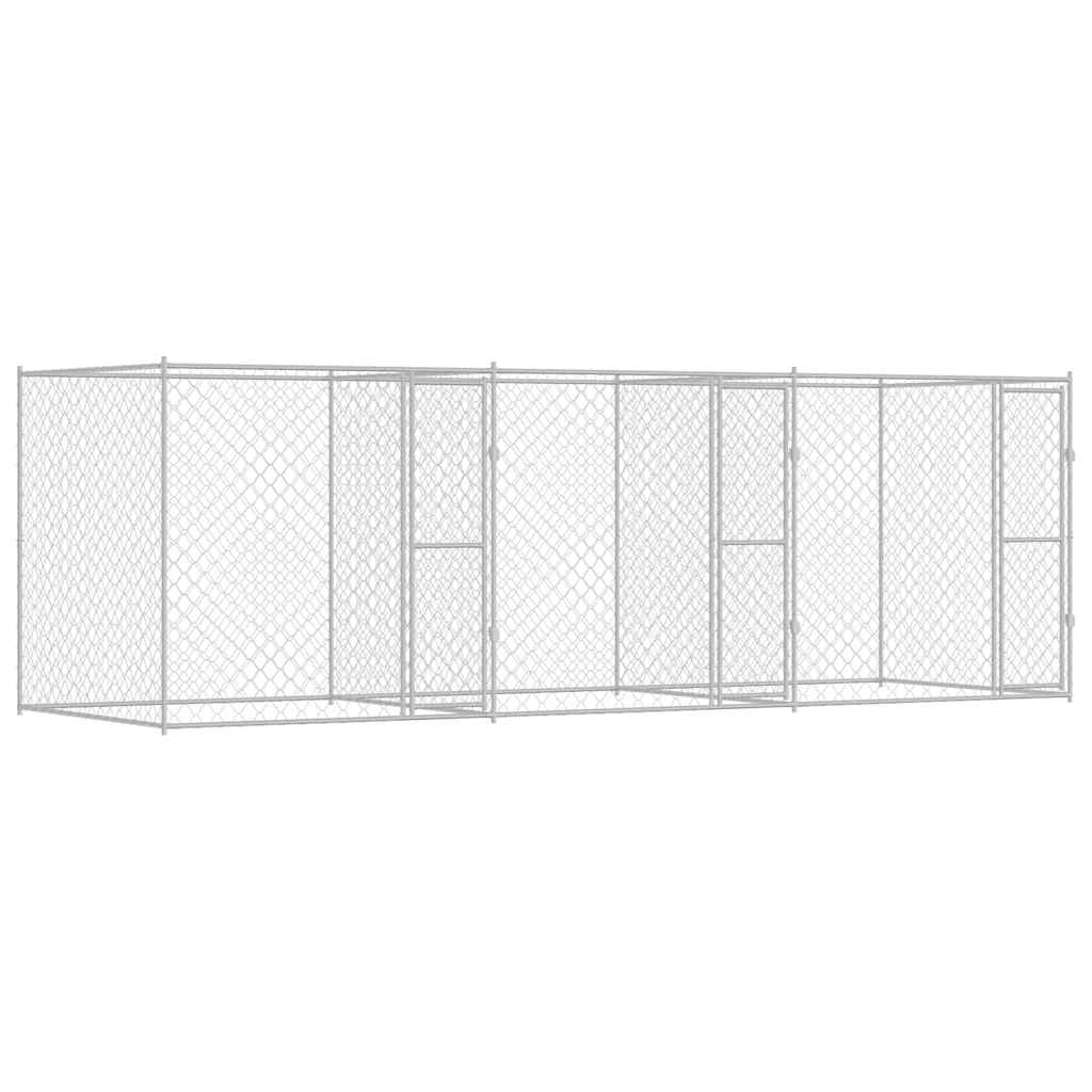 Klec pro psa Stříbrná 600 x 200 x 200 cm Pozinkovaná ocel
