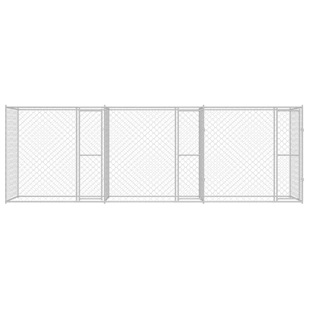 Klec pro psa Stříbrná 600 x 200 x 200 cm Pozinkovaná ocel