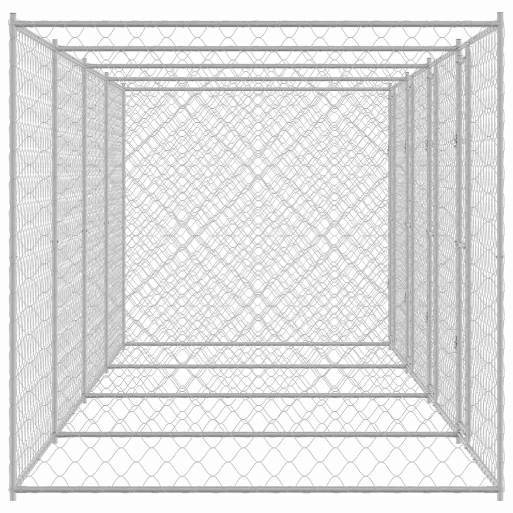Klec pro psa Stříbrná 800 x 200 x 200 cm Pozinkovaná ocel